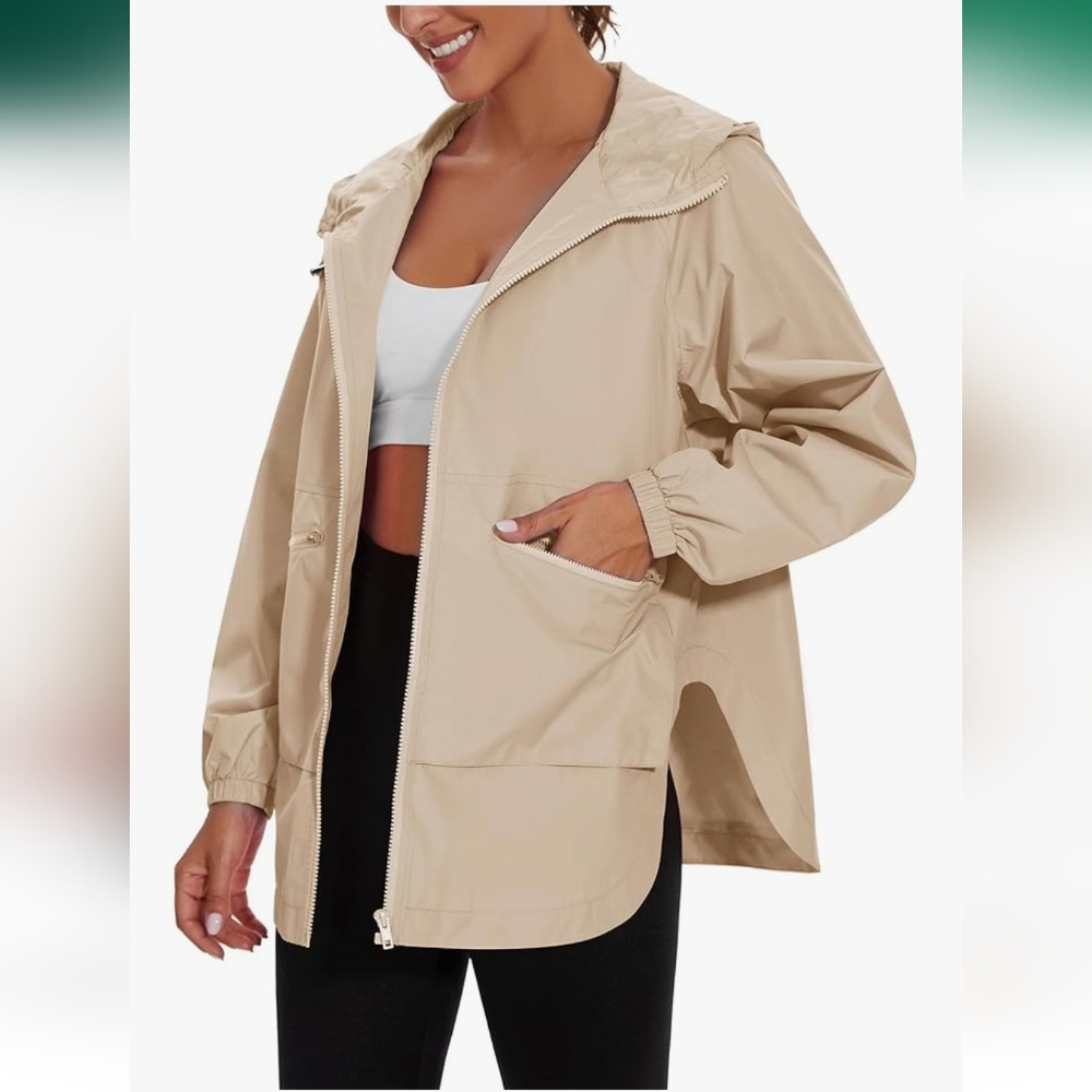 Women's Tan Hooded Jacket